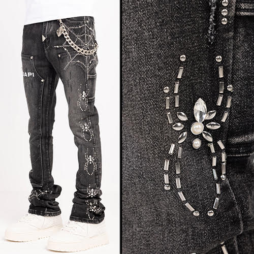 GUAPI OBSIDIAN BLACK SPIDER DENIM V2