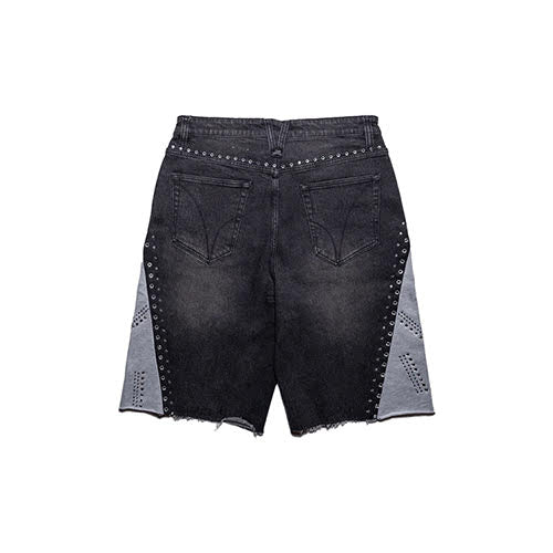PAPER MONEY CRYSTALIZED SPLIT SHORTS IN BLACK