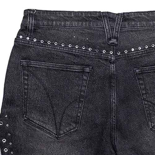 PAPER MONEY CRYSTALIZED SPLIT SHORTS IN BLACK
