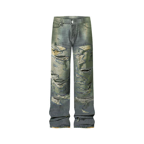 mnml ULTRA BAGGY DISTRESSED DENIM - VINTAGE BLUE