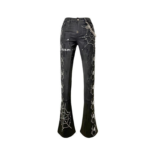 GUAPI OBSIDIAN BLACK WAXED SPIDER DENIM