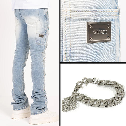 GUAPI AQUA BLUE SPIDER DENIM