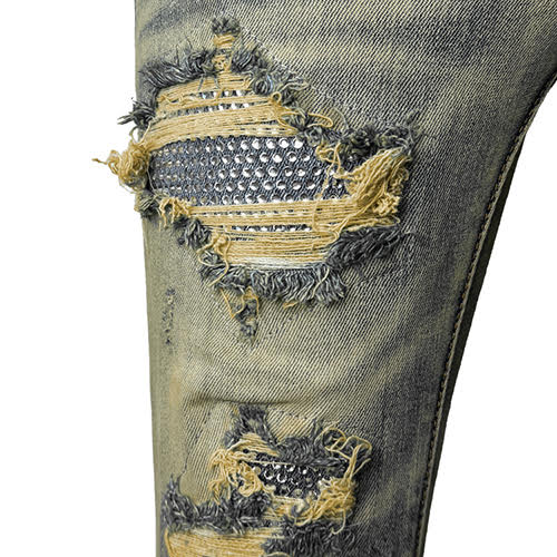 mnml X201 RHINESTONE SKINNY DENIM - BLUE