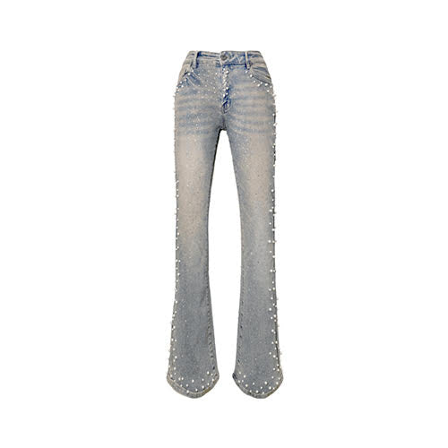 REVEER PEARLS BLUE WASH FLARE DENIM