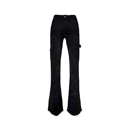 REVEER FROSTBITE BLACK CARPENTER FLARE DENIM
