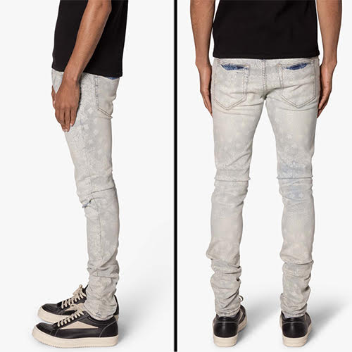 mnml X696 PAISLEY PATTERNED SKINNY DENIM