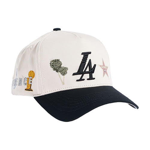 REFERENCE CALI LA SNAPBACK CAP CREAM BLACK