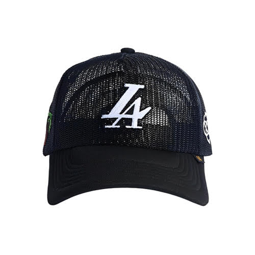 REFERENCE PARADISE LA FULL MESH TRUCKER CAP BLACK