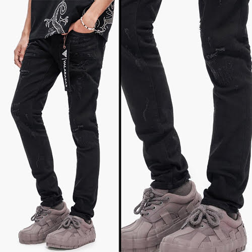 VALABASAS COLLAGE SKINNY DENIM JET BLACK