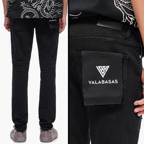 VALABASAS COLLAGE SKINNY DENIM JET BLACK