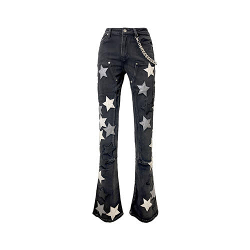 GUAPI OBSIDIAN BLACK VINTAGE STARS DENIM