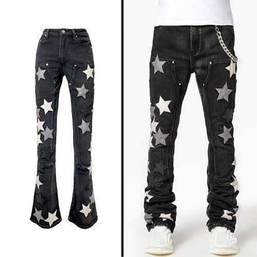 GUAPI OBSIDIAN BLACK VINTAGE STARS DENIM