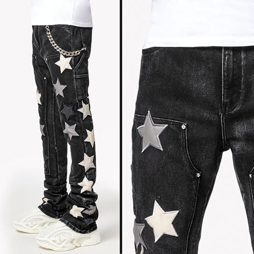 GUAPI OBSIDIAN BLACK VINTAGE STARS DENIM
