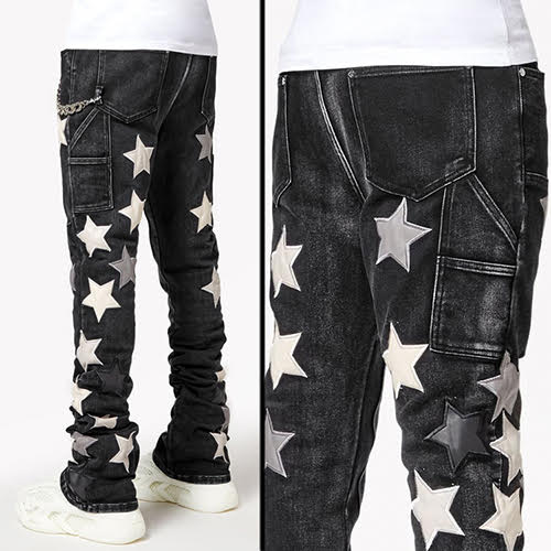 GUAPI OBSIDIAN BLACK VINTAGE STARS DENIM