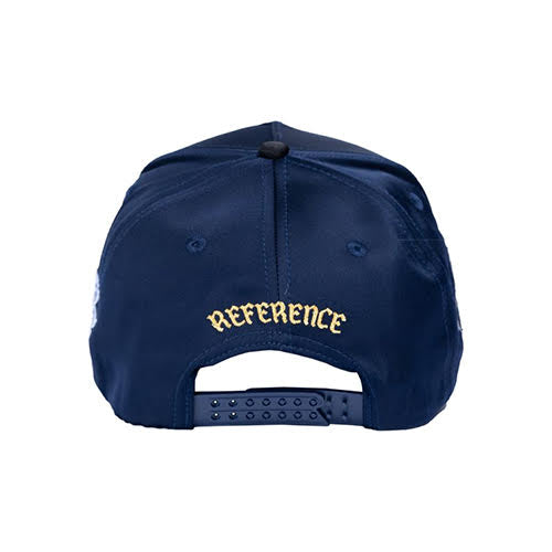 REFERENCE NY CRYSTALS SNAPBACK CAP NAVY SATIN/BLACK
