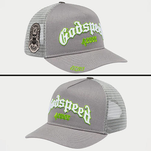 GODSPEED GS FOREVER TRUCKER HAT GREY LIME