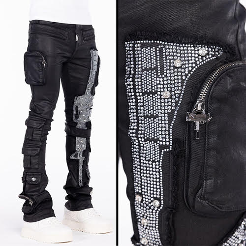 GUAPI OBSIDIAN BLACK MACHINE GUN DENIM