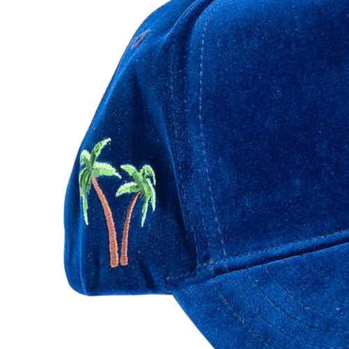 REFERENCE PARADISE LA CRYSTALS SNAPBACK CAP NAVY VELOUR
