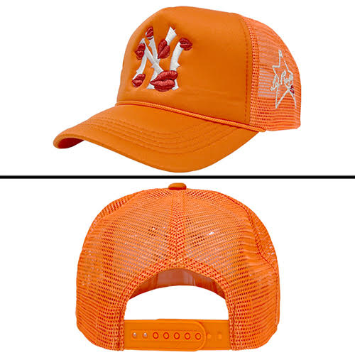 LA ROPA NY IS KISSING ME TRUCKER HAT ORANGE