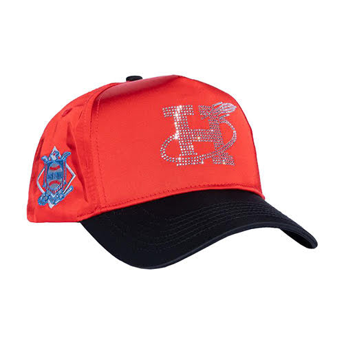 REFERENCE ROCKTROS CRYSTALS SNAPBACK CAP RED SATIN/BLACK