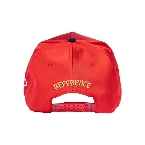 REFERENCE ROCKTROS CRYSTALS SNAPBACK CAP RED SATIN/BLACK