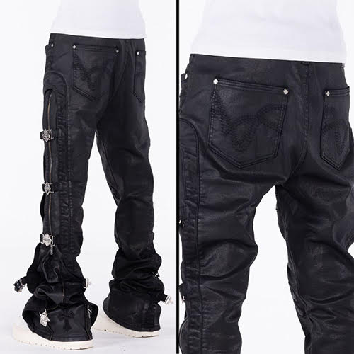 GUAPI ALL BLACK CROSS BUCKLE DENIM