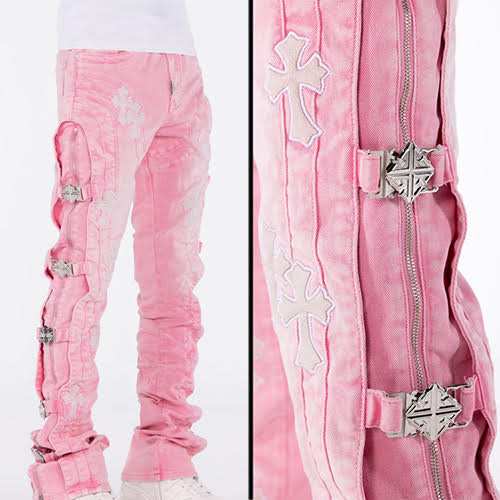 GUAPI FRENCH ROSE CROSS BUCKLE DENIM