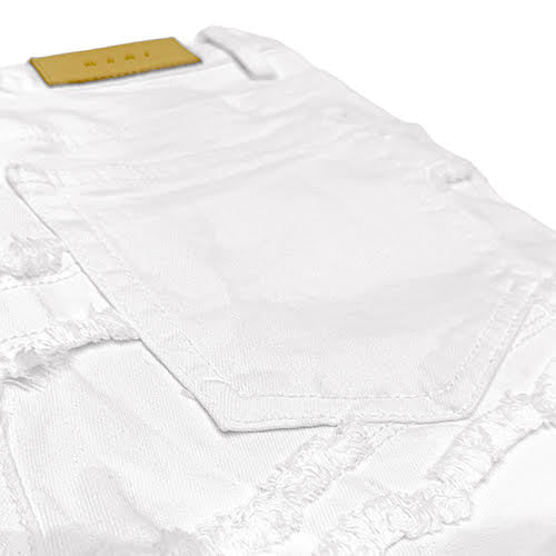 mnml X597 PANELED SKINNY STACKED DENIM - WHITE