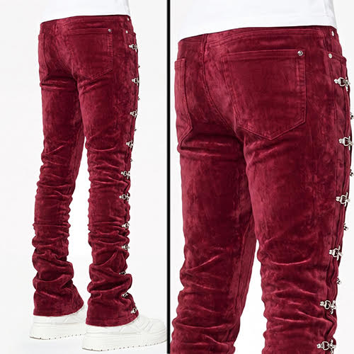GUAPI RED VELVET AVIATION CLASP PANT