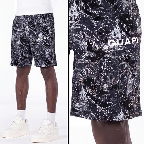 GUAPI OBSIDIAN BLACK LASER VELVET SHORTS