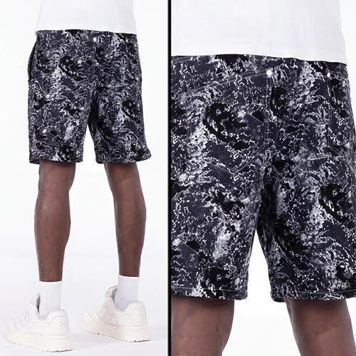 GUAPI OBSIDIAN BLACK LASER VELVET SHORTS
