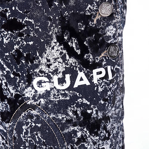 GUAPI OBSIDIAN BLACK LASER VELVET SHORTS