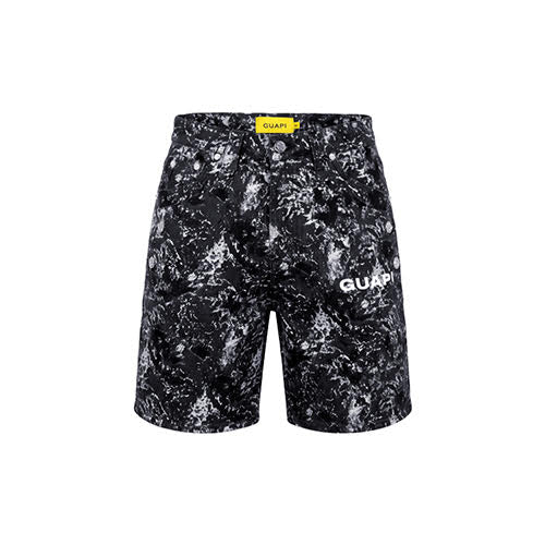 GUAPI OBSIDIAN BLACK LASER VELVET SHORTS