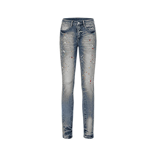 mnml SKINNY CRYSTAL DENIM - WASHED BLUE