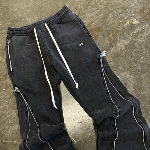 DEMIK EXCLUSIVES SHADOW 3X ZIP FLARED SWEATS