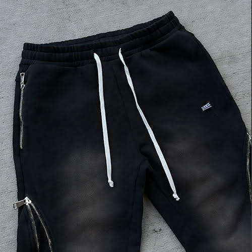 DEMIK EXCLUSIVES ONYX 3X ZIP FLARED SWEATS