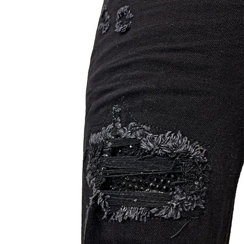 mnml X201 RHINESTONE SKINNY DENIM - BLACK