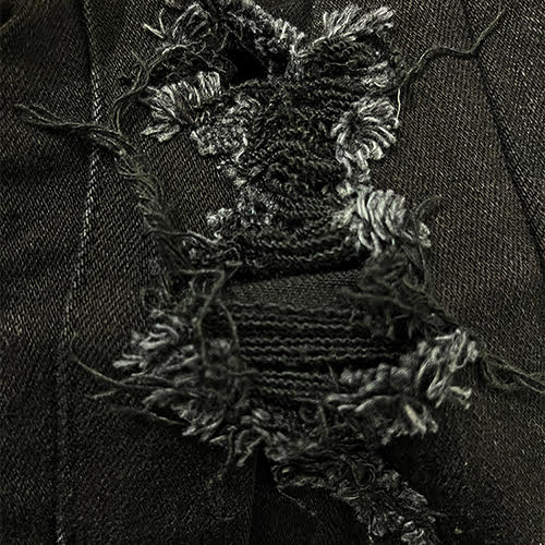 mnml X201 RHINESTONE SKINNY DENIM - BLACK