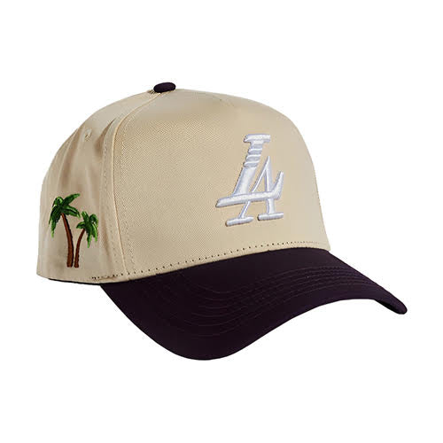 REFERENCE PARADISE LA SNAPBACK CAP CREAM PURPLE