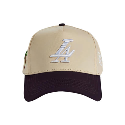REFERENCE PARADISE LA SNAPBACK CAP CREAM PURPLE