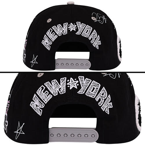 LOST INTRICACY BLACK WHITE NY CANVAS CAP