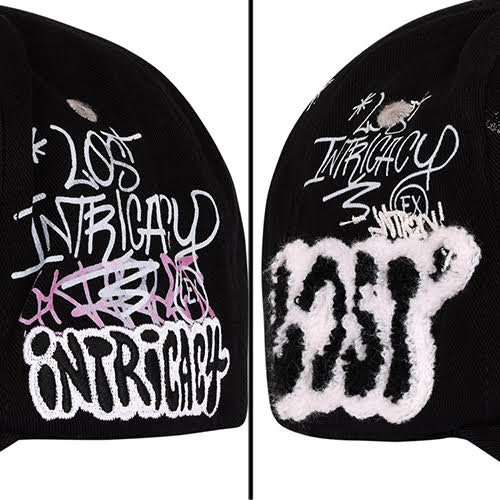 LOST INTRICACY BLACK WHITE NY CANVAS CAP