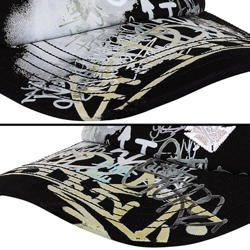 LOST INTRICACY BLACK WHITE NY CANVAS CAP