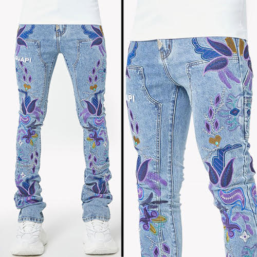 GUAPI PURPLE FLOWER DENIM