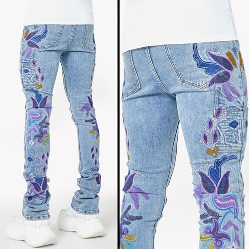 GUAPI PURPLE FLOWER DENIM