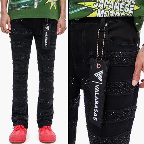 VALABASAS PHOENIX 3.0 STACKED JET BLACK JEANS
