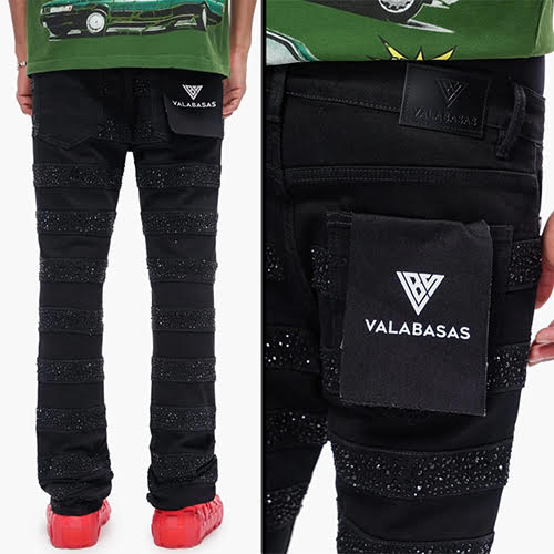 VALABASAS PHOENIX 3.0 STACKED JET BLACK JEANS