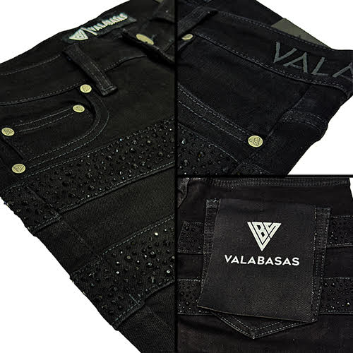 VALABASAS PHOENIX 3.0 STACKED JET BLACK JEANS