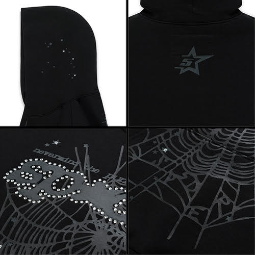SP5DER RHINESTONE PUNK V2 HOODIE