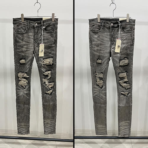 mnml X284 MOTO SKINNY DENIM - GREY/BLUE